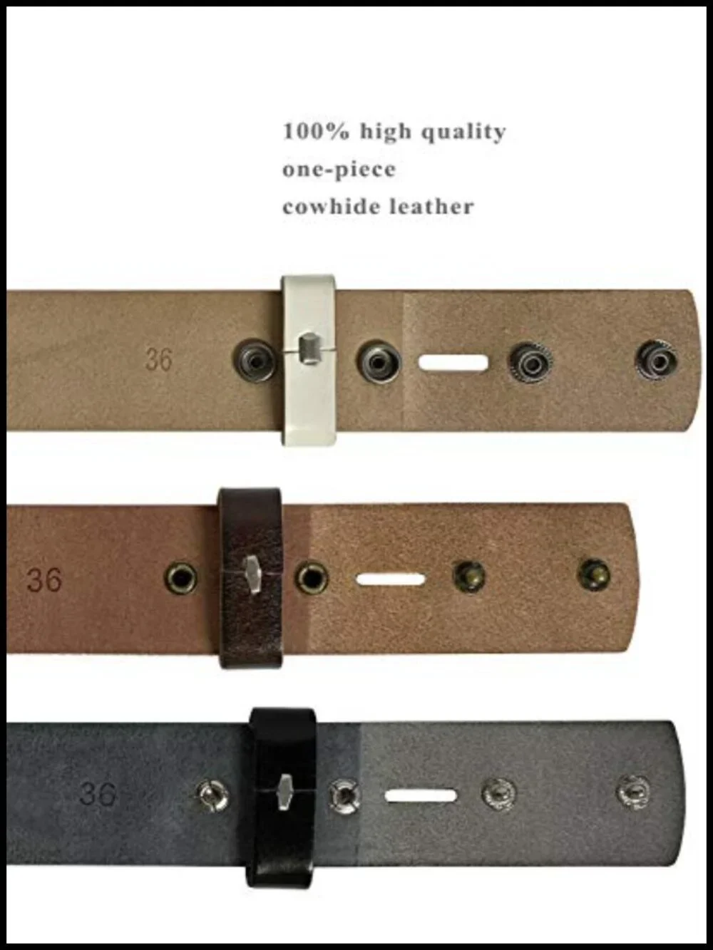 Genuine Leather Belt 1.5 Inch Wide Floral Engraved Buckle Western Style